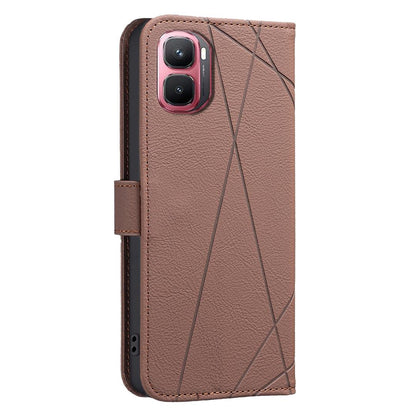 For Infinix GT 50 Pro 5G Geometric Pattern RFID Leather Phone Case - Brown - EDA007872610A