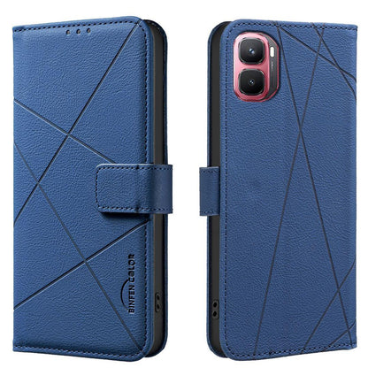 For Infinix GT 50 Pro 5G Geometric Pattern RFID Leather Phone Case - Blue - EDA007872610B