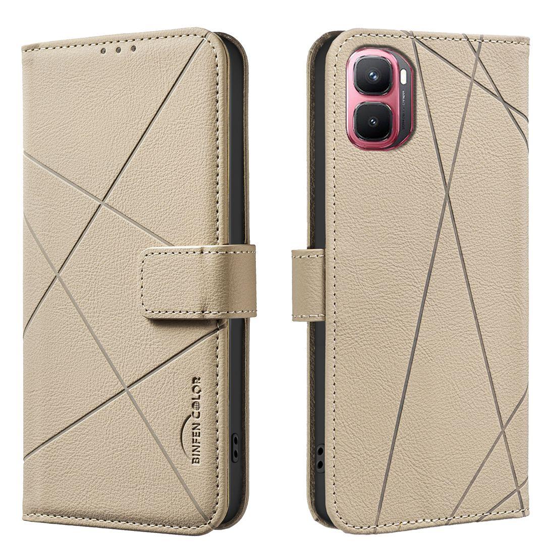For Infinix GT 50 Pro 5G Geometric Pattern RFID Leather Phone Case - Beige - EDA007872610C
