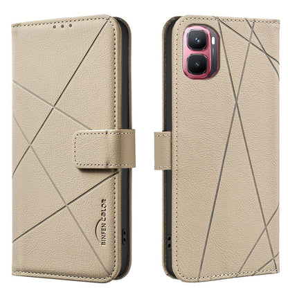 For Infinix GT 50 Pro 5G Geometric Pattern RFID Leather Phone Case - Beige - EDA007872610C