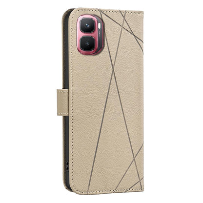 For Infinix GT 50 Pro 5G Geometric Pattern RFID Leather Phone Case - Beige - EDA007872610C