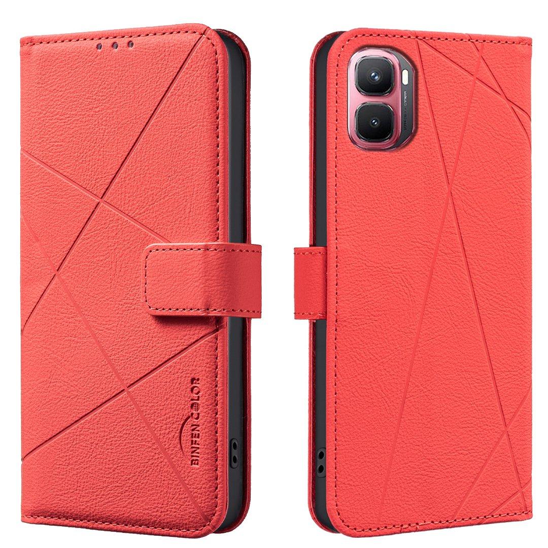 For Infinix GT 50 Pro 5G Geometric Pattern RFID Leather Phone Case - Red - EDA007872610D