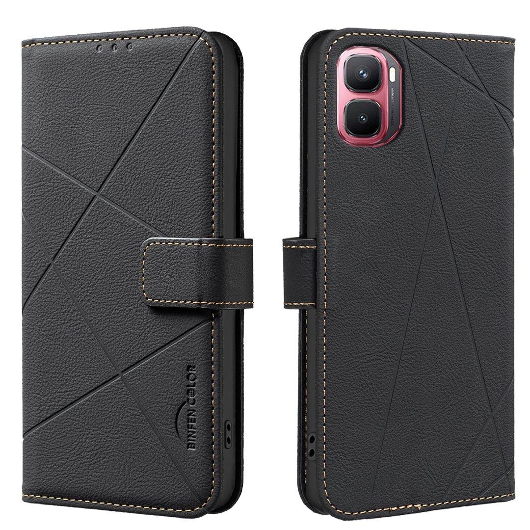 For Infinix GT 50 Pro 5G Geometric Pattern RFID Leather Phone Case - Black - EDA007872610E