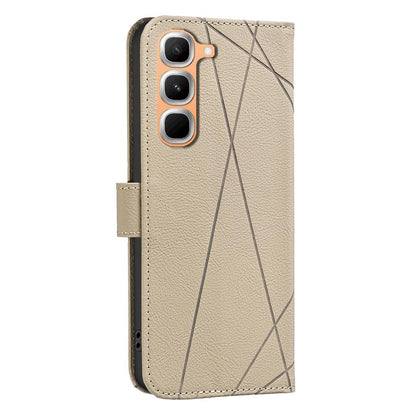 For Infinix Hot 70 Pro 5G Geometric Pattern RFID Leather Phone Case - Beige - EDA007872611C