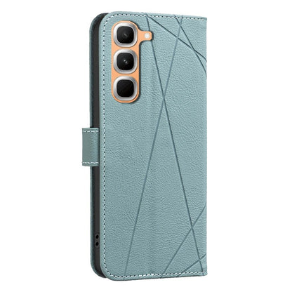 For Infinix Hot 70 Pro 5G Geometric Pattern RFID Leather Phone Case - Green - EDA007872611F