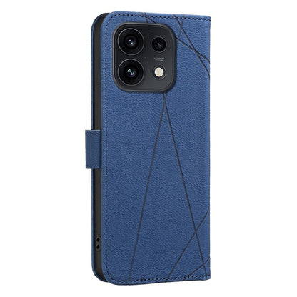 For OPPO Reno16 F 5G/Reno16 FS 5G Geometric Pattern RFID Leather Phone Case - Blue - EDA007872923B