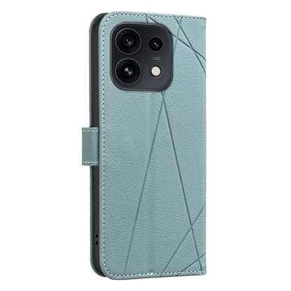 For OPPO Reno16 F 5G/Reno16 FS 5G Geometric Pattern RFID Leather Phone Case - Green - EDA007872923F