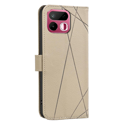 For Realme 16T 5G Geometric Pattern RFID Leather Phone Case - Beige - EDA007873216C