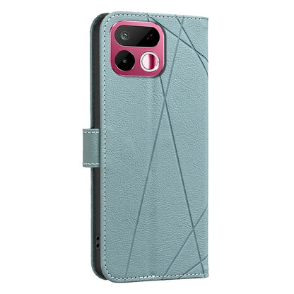 For Realme 16T 5G Geometric Pattern RFID Leather Phone Case - Green - EDA007873216F