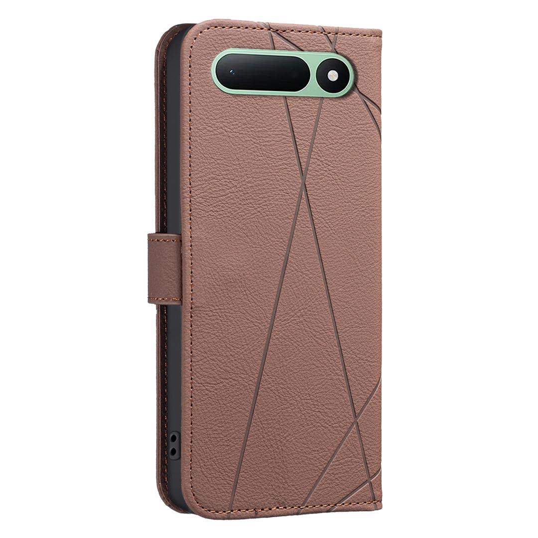 For Tecno Spark 50 5G Geometric Pattern RFID Leather Phone Case - Brown - EDA007873421A