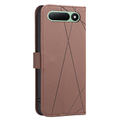 For Tecno Spark 50 5G Geometric Pattern RFID Leather Phone Case - Brown - EDA007873421A