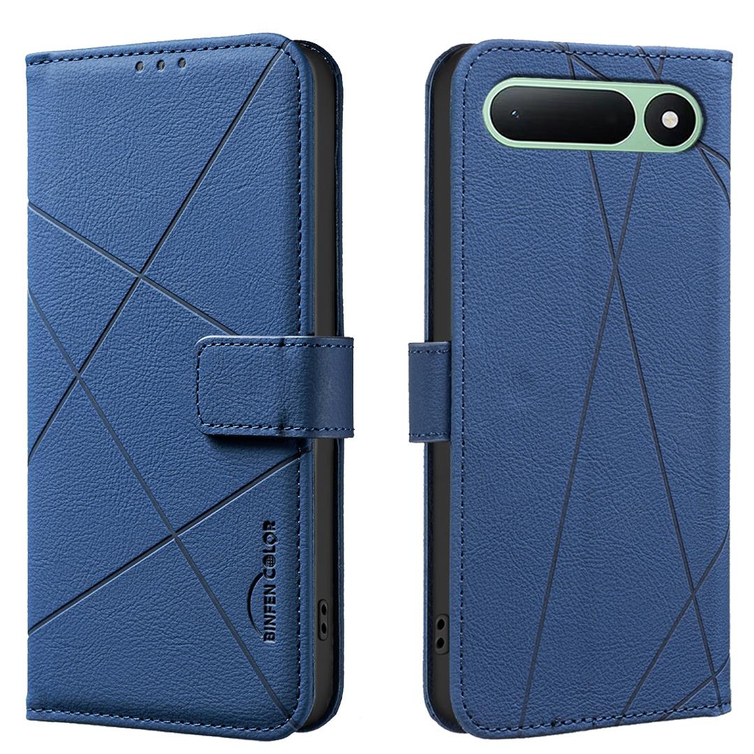 For Tecno Spark 50 5G Geometric Pattern RFID Leather Phone Case - Blue - EDA007873421B