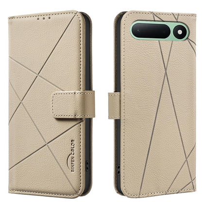 For Tecno Spark 50 5G Geometric Pattern RFID Leather Phone Case - Beige - EDA007873421C
