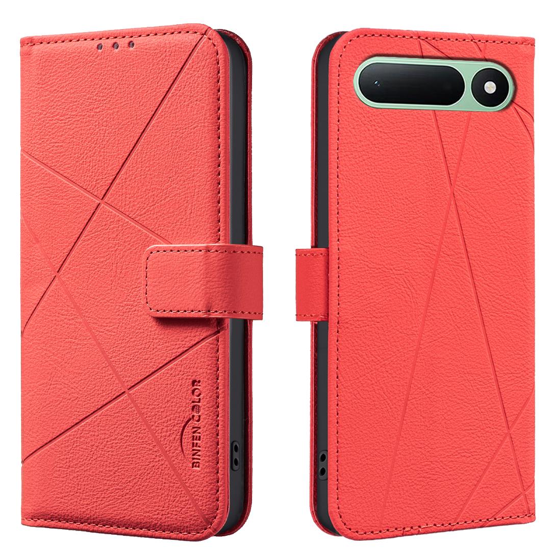 For Tecno Spark 50 5G Geometric Pattern RFID Leather Phone Case - Red - EDA007873421D