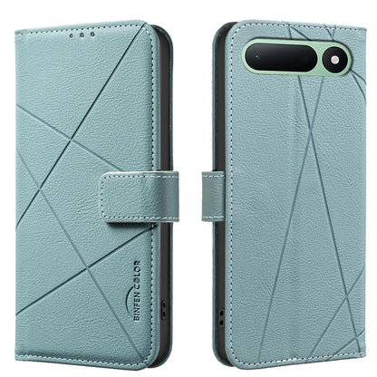For Tecno Spark 50 5G Geometric Pattern RFID Leather Phone Case - Green - EDA007873421F