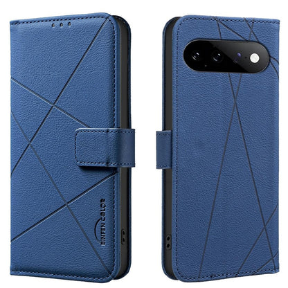 For Google Pixel 11 / 11 Pro Geometric Pattern RFID Leather Phone Case - Blue - EDA007873608B
