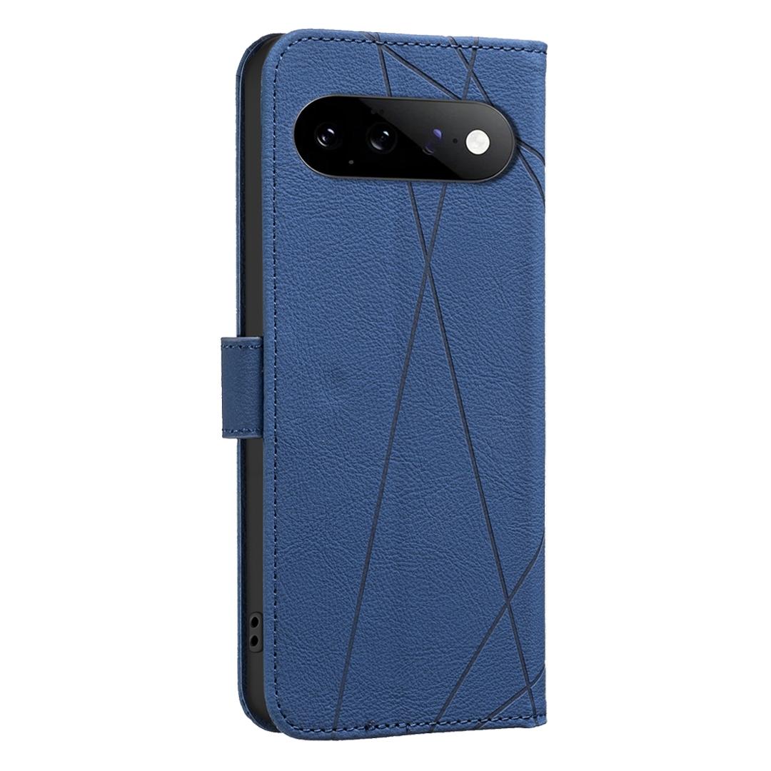 For Google Pixel 11 / 11 Pro Geometric Pattern RFID Leather Phone Case - Blue - EDA007873608B