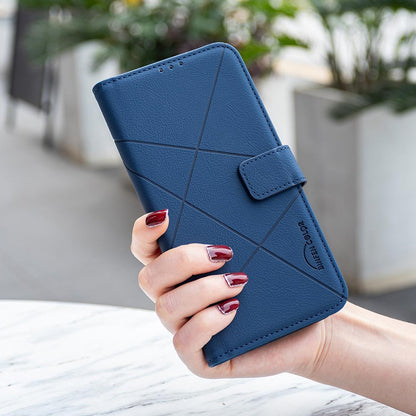 For Google Pixel 11 / 11 Pro Geometric Pattern RFID Leather Phone Case - Blue - EDA007873608B