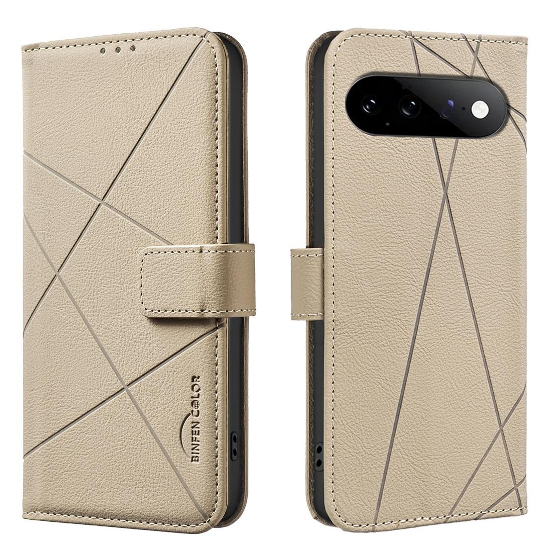 For Google Pixel 11 / 11 Pro Geometric Pattern RFID Leather Phone Case - Beige - EDA007873608C