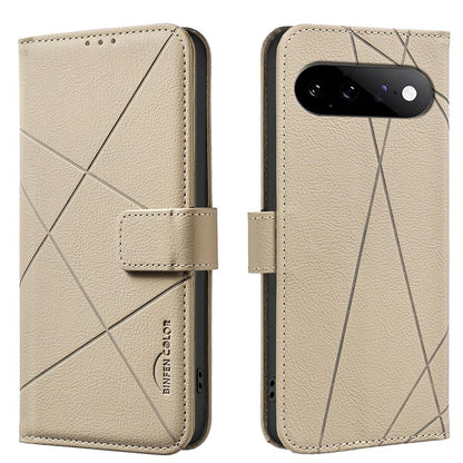 For Google Pixel 11 / 11 Pro Geometric Pattern RFID Leather Phone Case - Beige - EDA007873608C