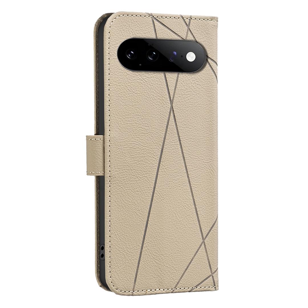 For Google Pixel 11 / 11 Pro Geometric Pattern RFID Leather Phone Case - Beige - EDA007873608C