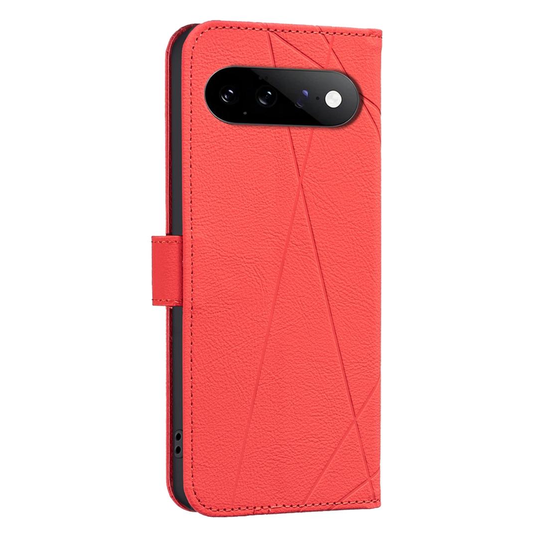 For Google Pixel 11 / 11 Pro Geometric Pattern RFID Leather Phone Case - Red - EDA007873608D