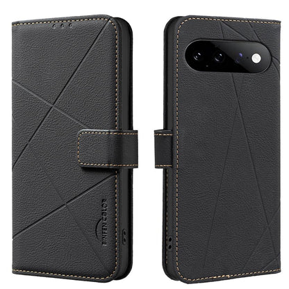 For Google Pixel 11 / 11 Pro Geometric Pattern RFID Leather Phone Case - Black - EDA007873608E