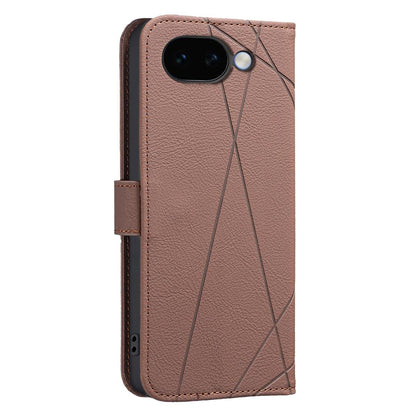 For Google Pixel 11a Geometric Pattern RFID Leather Phone Case - Brown - EDA007873609A