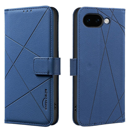 For Google Pixel 11a Geometric Pattern RFID Leather Phone Case - Blue - EDA007873609B