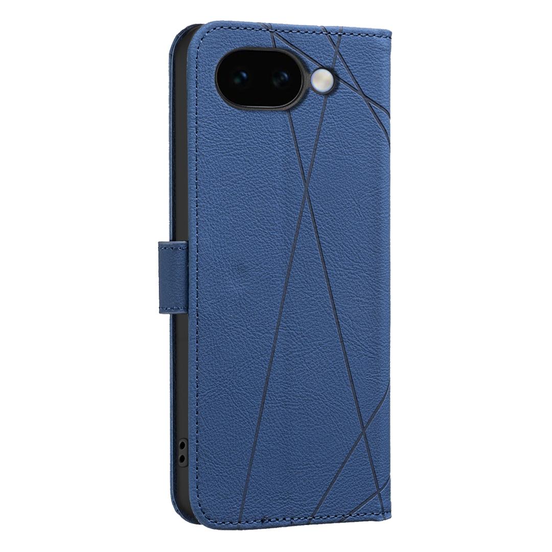 For Google Pixel 11a Geometric Pattern RFID Leather Phone Case - Blue - EDA007873609B
