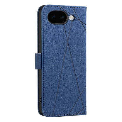 For Google Pixel 11a Geometric Pattern RFID Leather Phone Case - Blue - EDA007873609B