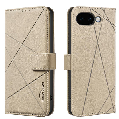 For Google Pixel 11a Geometric Pattern RFID Leather Phone Case - Beige - EDA007873609C