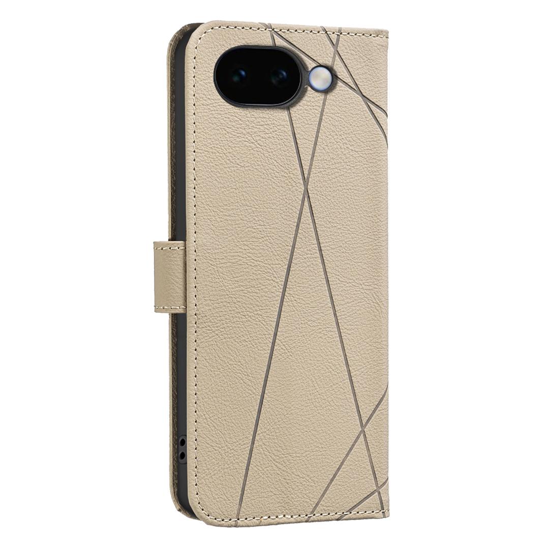 For Google Pixel 11a Geometric Pattern RFID Leather Phone Case - Beige - EDA007873609C