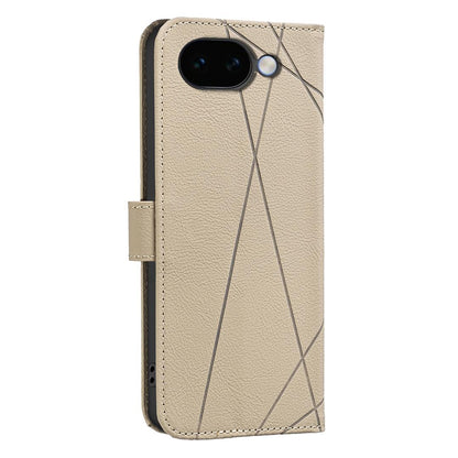 For Google Pixel 11a Geometric Pattern RFID Leather Phone Case - Beige - EDA007873609C