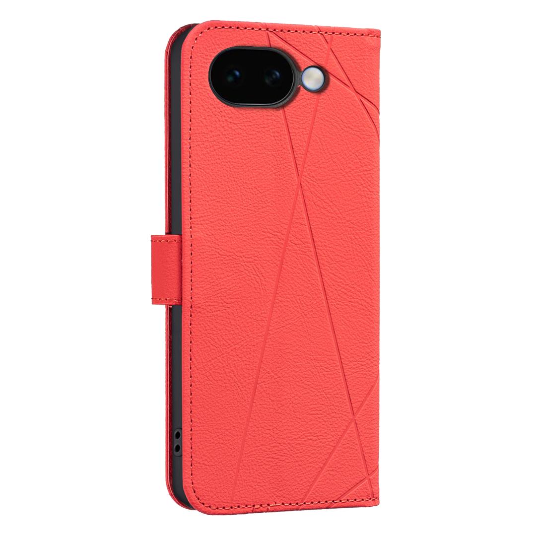 For Google Pixel 11a Geometric Pattern RFID Leather Phone Case - Red - EDA007873609D