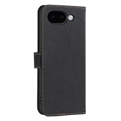 For Google Pixel 11a Geometric Pattern RFID Leather Phone Case - Black - EDA007873609E