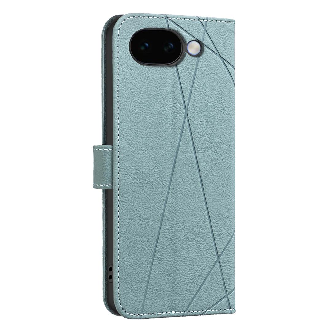For Google Pixel 11a Geometric Pattern RFID Leather Phone Case - Green - EDA007873609F