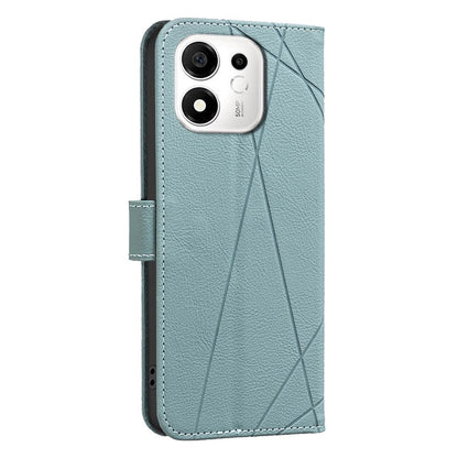 For Honor 600 Smart 5G/X7e Plus 5G Geometric Pattern RFID Leather Phone Case - Green - EDA007878623F
