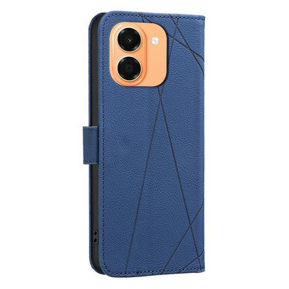 For Honor X7e 4G / X6e 4G Geometric Pattern RFID Leather Phone Case - Blue - EDA007878624B