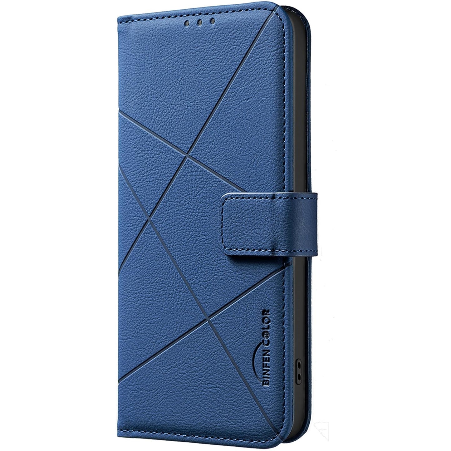 For Redmi K90 Pro Max/Poco F8 Ultra Geometric Pattern RFID Leather Phone Case(Blue)