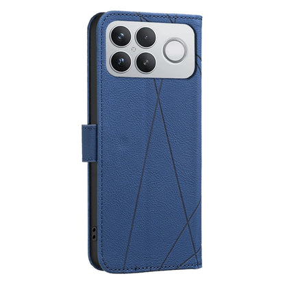 For Redmi K90 Pro Max/Poco F8 Ultra Geometric Pattern RFID Leather Phone Case(Blue)