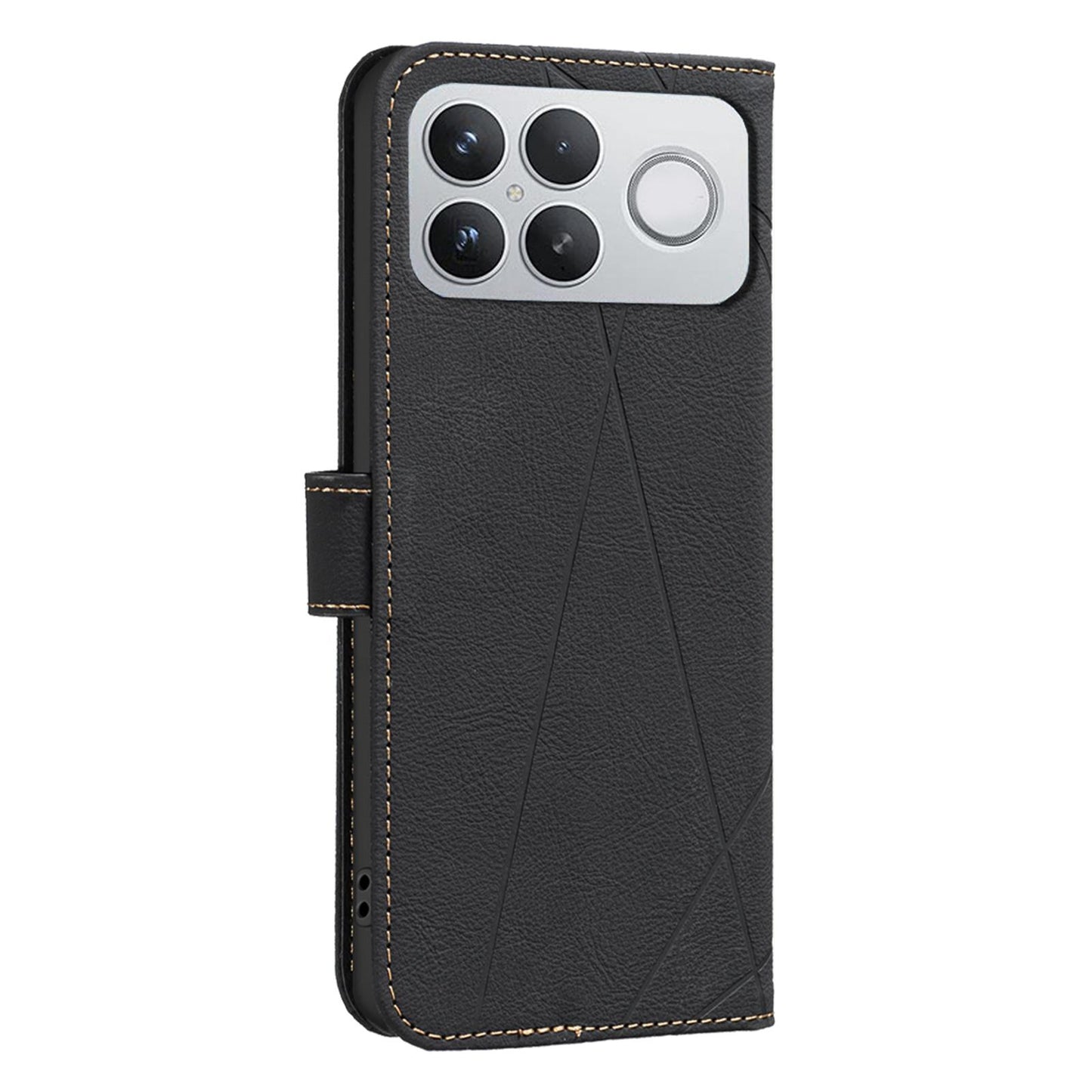 For Redmi K90 Pro Max/Poco F8 Ultra Geometric Pattern RFID Leather Phone Case(Black)