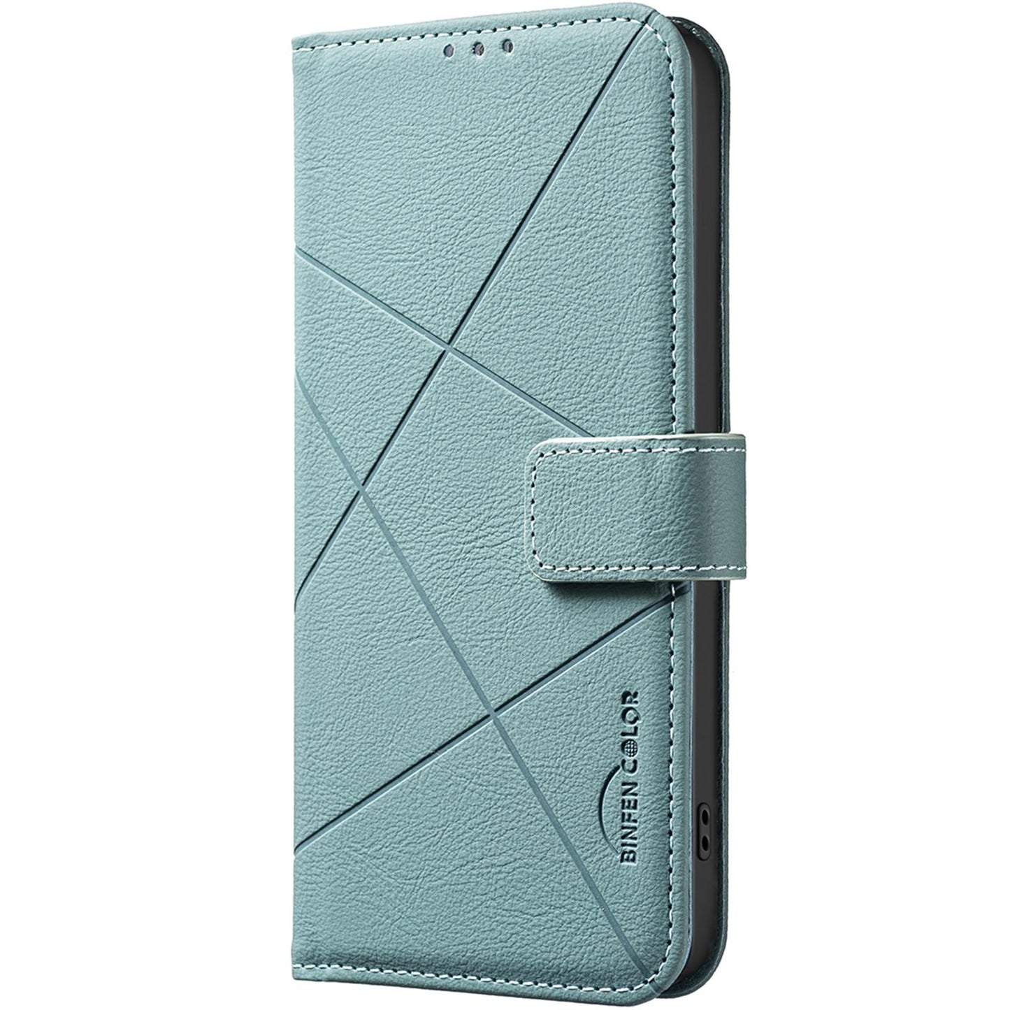 For Redmi K90 Pro Max/Poco F8 Ultra Geometric Pattern RFID Leather Phone Case(Green)