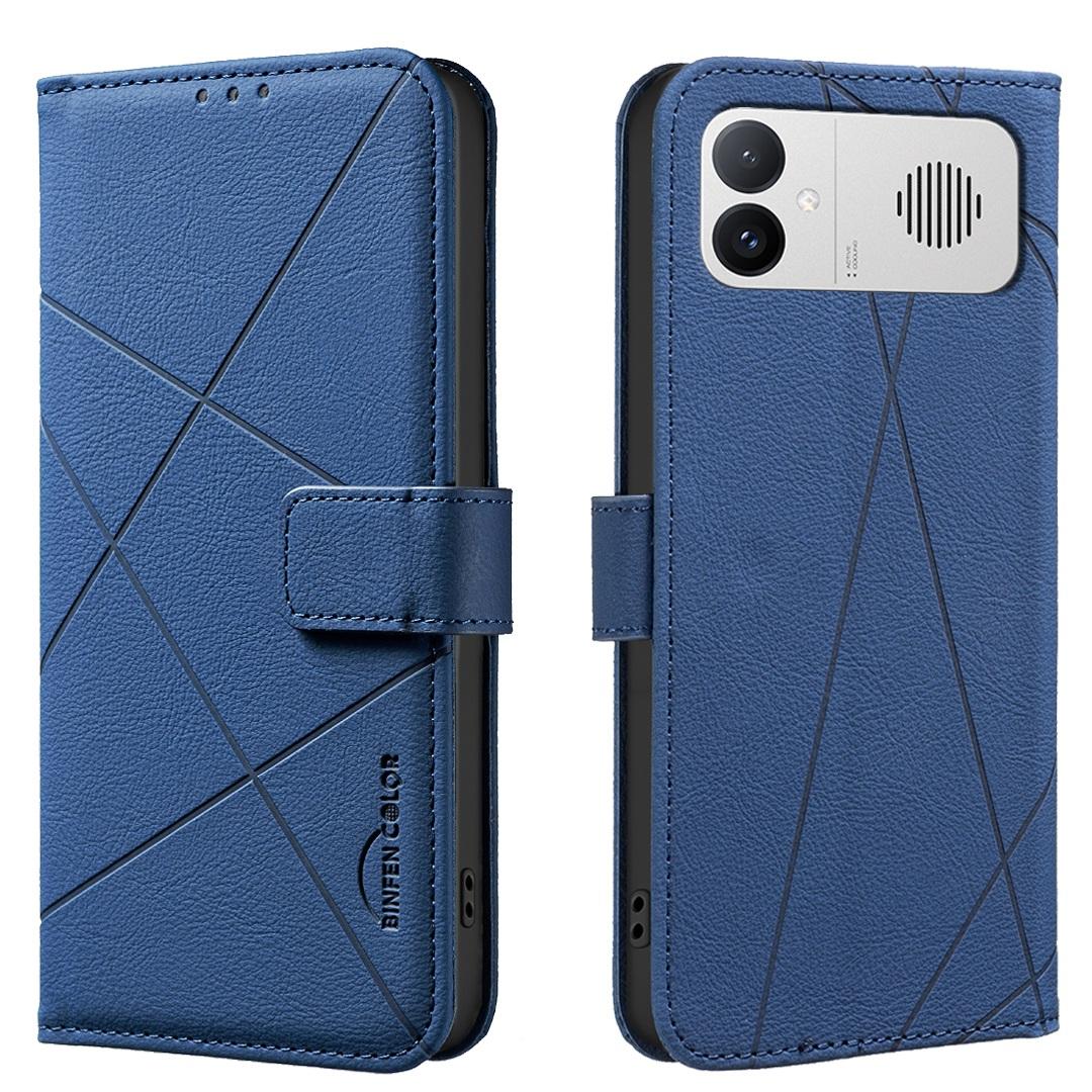 For Redmi K90 Max 5G Geometric Pattern RFID Leather Phone Case - Blue - EDA007878841B