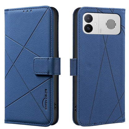 For Redmi K90 Max 5G Geometric Pattern RFID Leather Phone Case - Blue - EDA007878841B