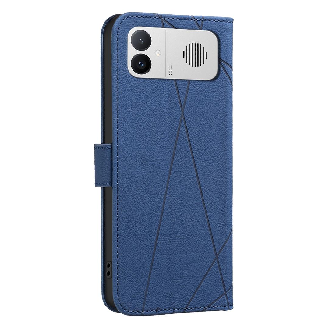For Redmi K90 Max 5G Geometric Pattern RFID Leather Phone Case - Blue - EDA007878841B