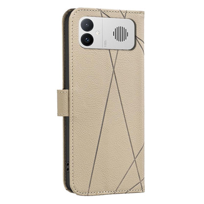 For Redmi K90 Max 5G Geometric Pattern RFID Leather Phone Case - Beige - EDA007878841C
