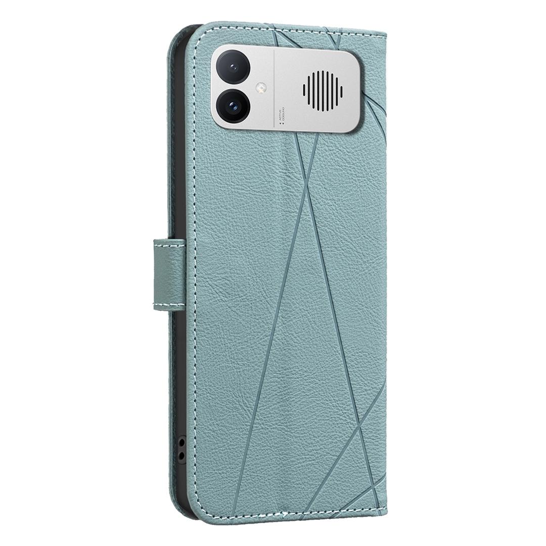 For Redmi K90 Max 5G Geometric Pattern RFID Leather Phone Case - Green - EDA007878841F
