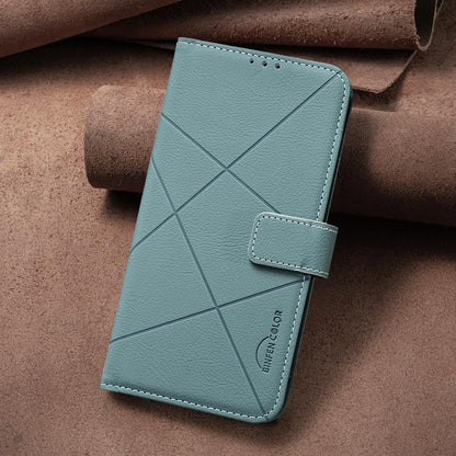 For Redmi K90 Max 5G Geometric Pattern RFID Leather Phone Case - Green - EDA007878841F