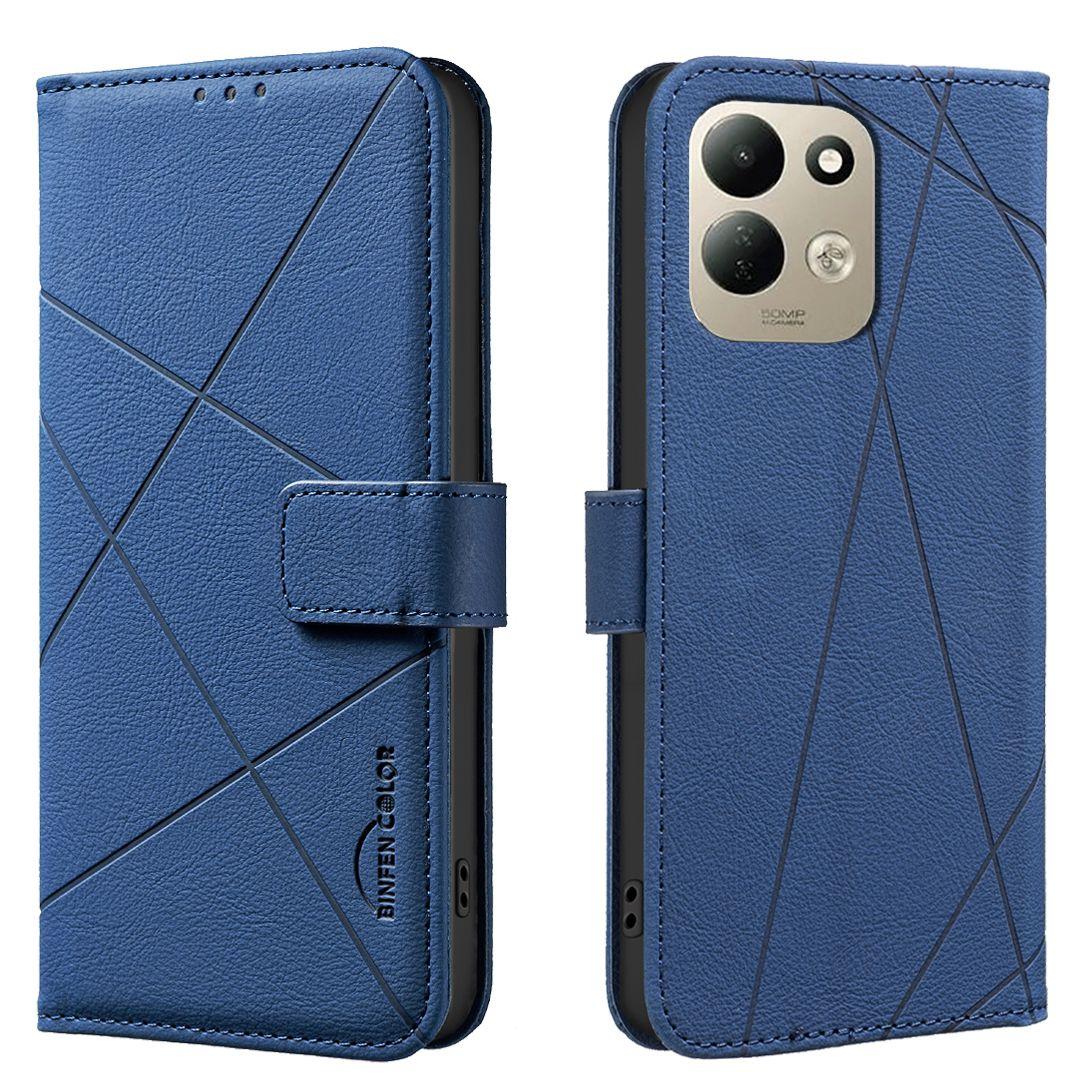 For Redmi 17 5G / 4G Global 170mm Geometric Pattern RFID Leather Phone Case(Blue)